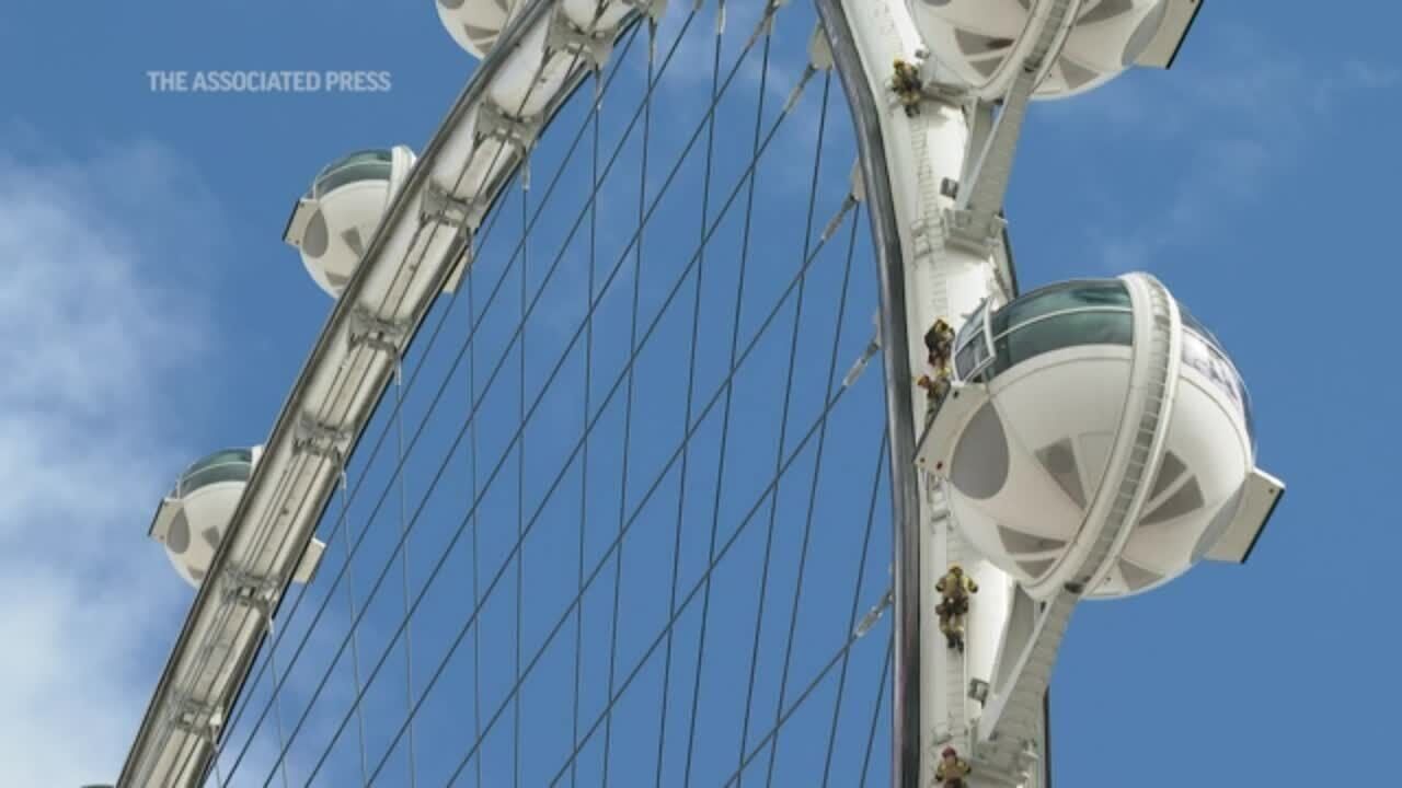 Crews practice rescues high above Las Vegas